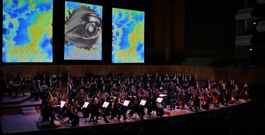 The Orchestra on stage at the Royal Festival Hall
